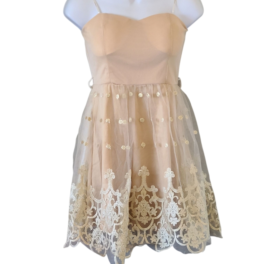 Zinga Lace Mini Dress Strapless Small Fairy Coquette Party Formal